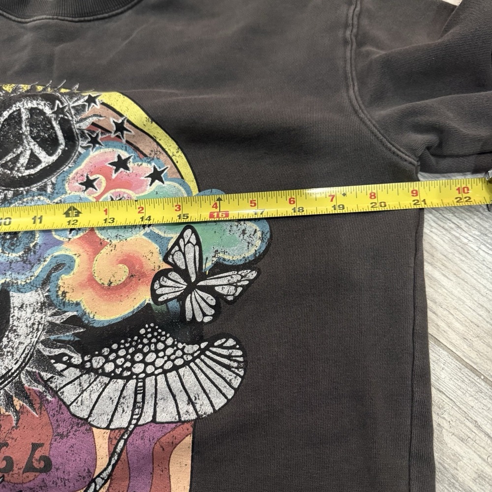 ONeill Gray Vintage Psychedelic Graphic Sweatshirt Peace And Celestial Symbol S - Picture 5 of 9